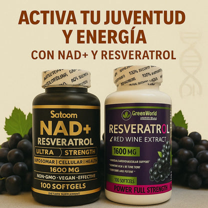 💫X2 Combo NAD+ y Resveratrol Power Energy🍇